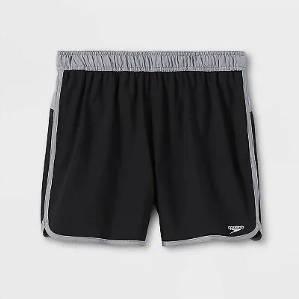 SPEEDO Swim Trunks Eco 4-Way Comfort Stretch Mens Size L Black NWT in packaging